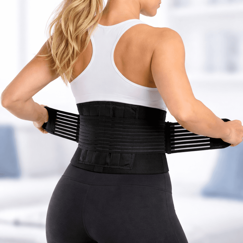 Person iført rygstøttebælte i hverdagen