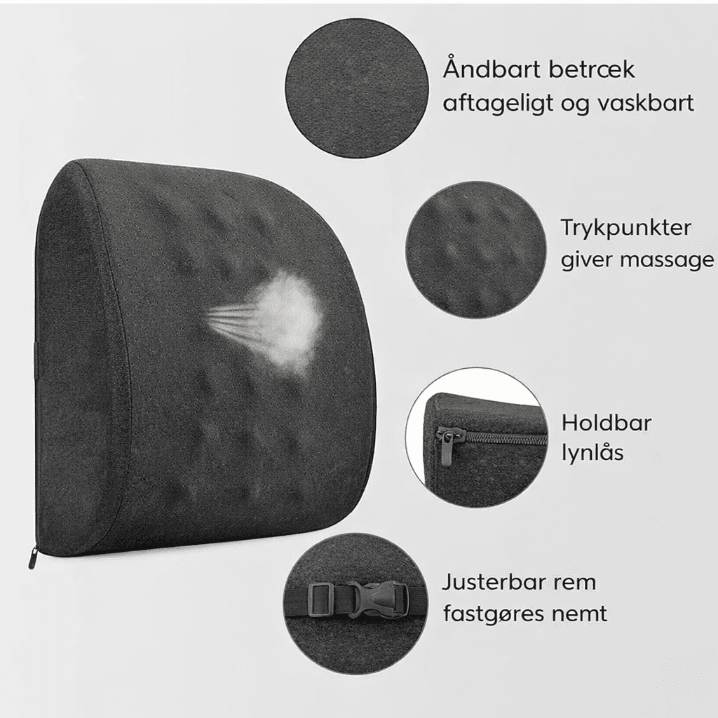 Lændepude til bilsæde og kontor